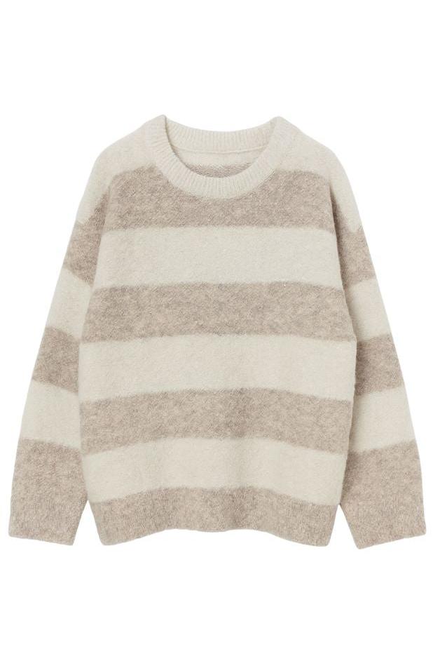 Road G - Textured Neutral Stripe Sweater