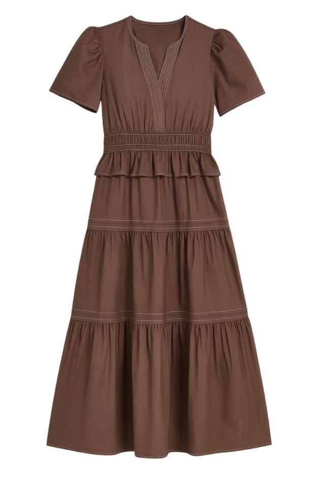 Olive and Bette's - Puff Sleeve Tiered Maxi Dress