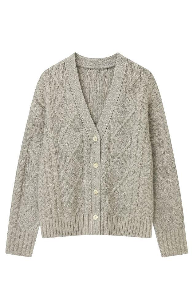 Olive and Bette's - V Neck Fisherman Cardigan