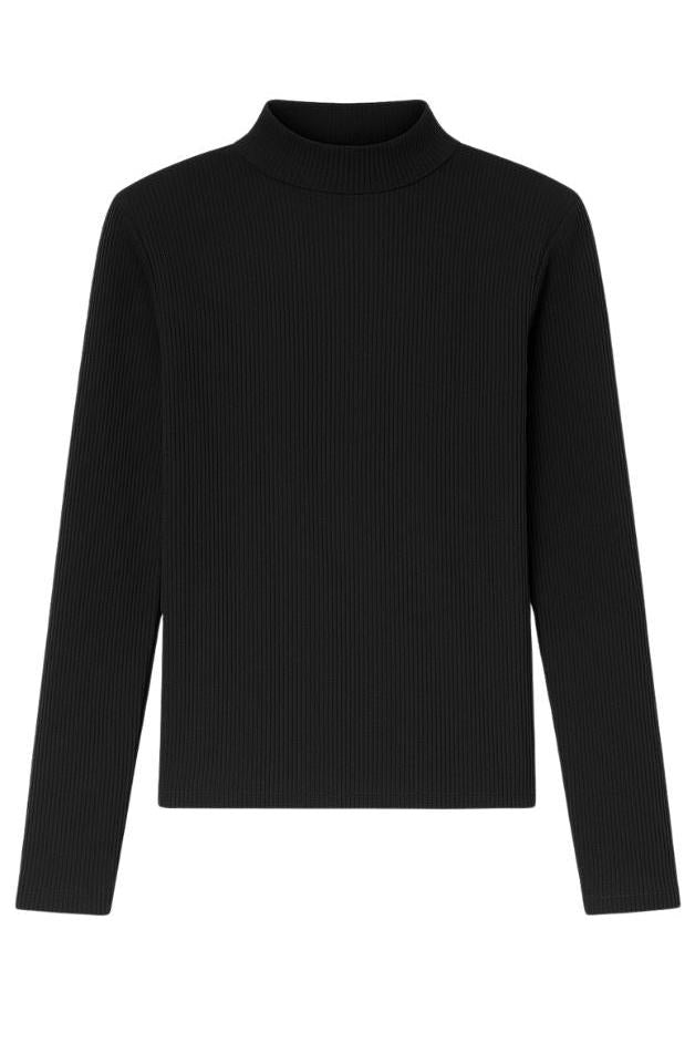 Perfect White Tee - Lauryn Mock Neck Long Sleeve Tee