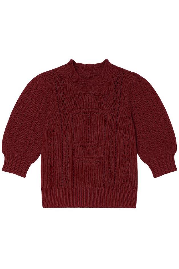 Autumn Cashmere - Puff Sleeve Tile Stitch Mock