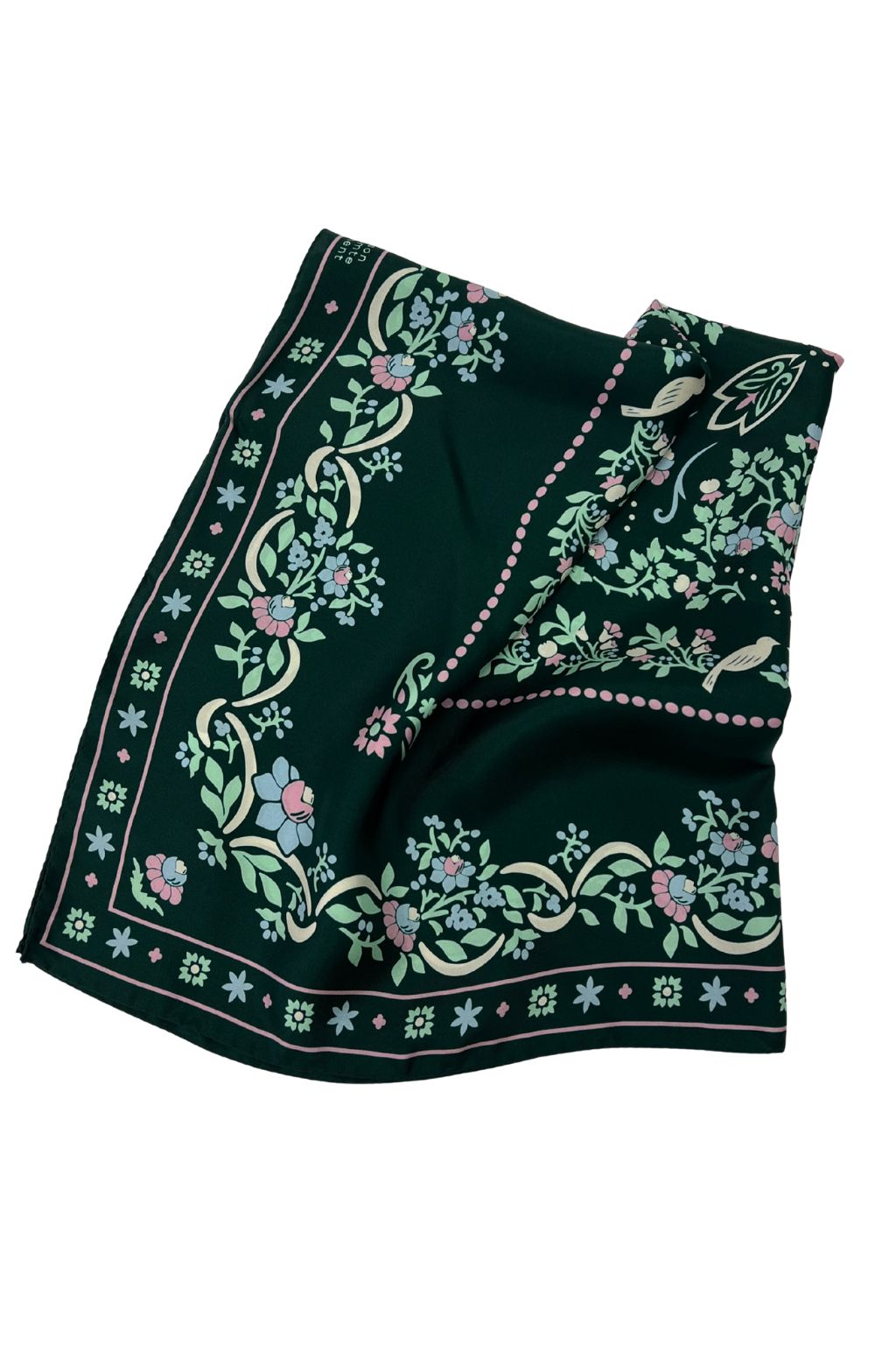 Maison Lecomte Flament - Silk Scarf - Secret Garden Vert