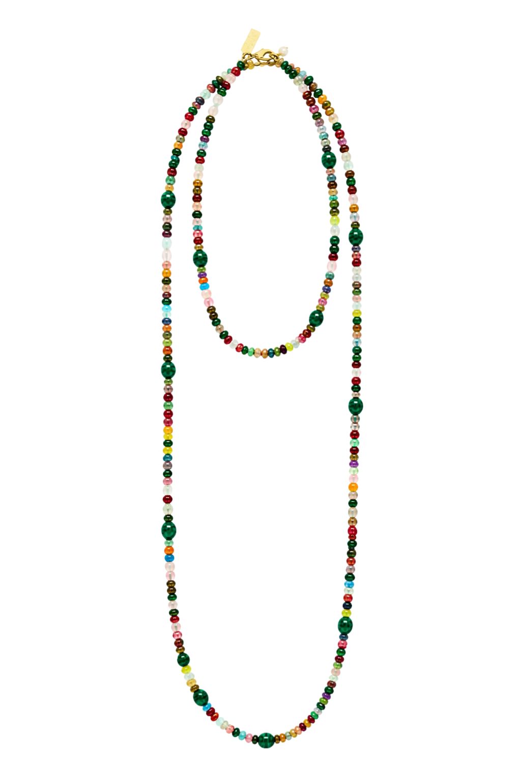 Talis Chains - Malachite Long Beaded Necklace