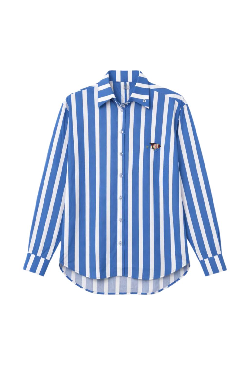 Nau Bikinis - Striped Oxford Shirt with Fish