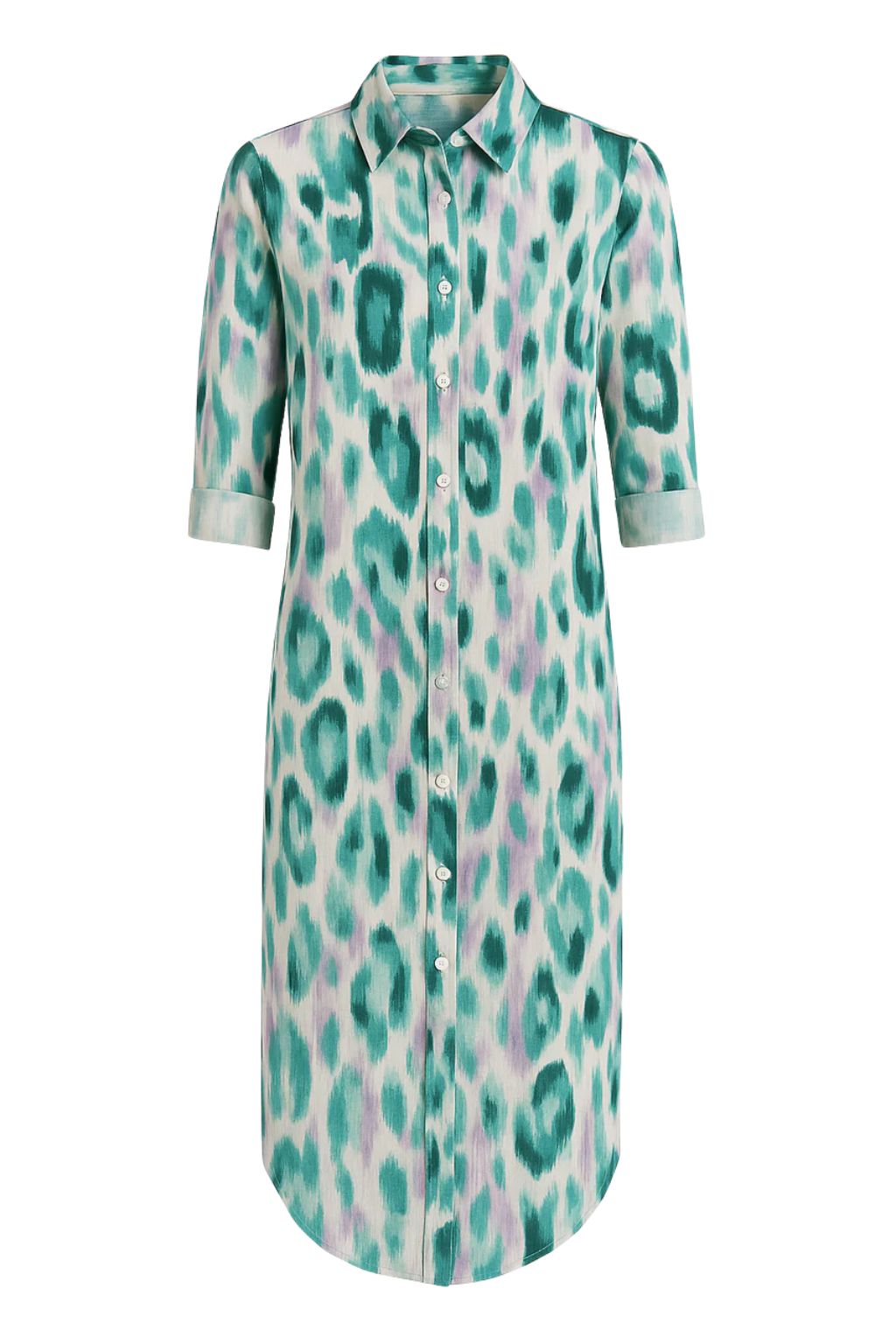 Emily Phillips - Teal Cheetah Midi Dress