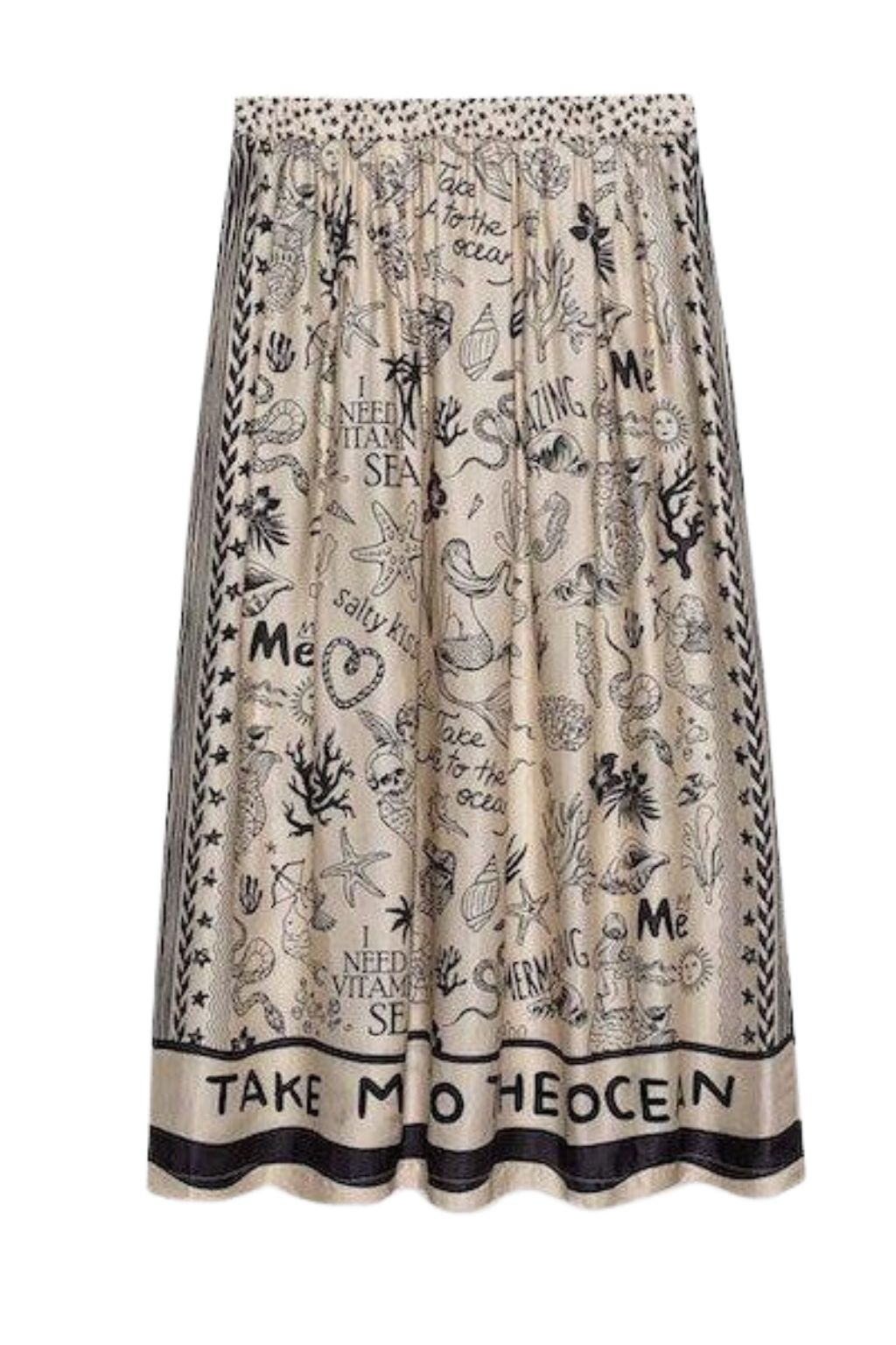Me369 - Elizabeth Printed Midi Skirt - Mermaid