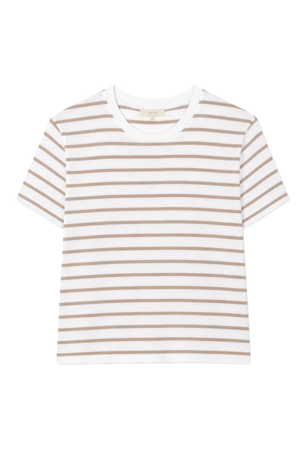 Perfect White Tee - Everett Stripe Crewneck Tee