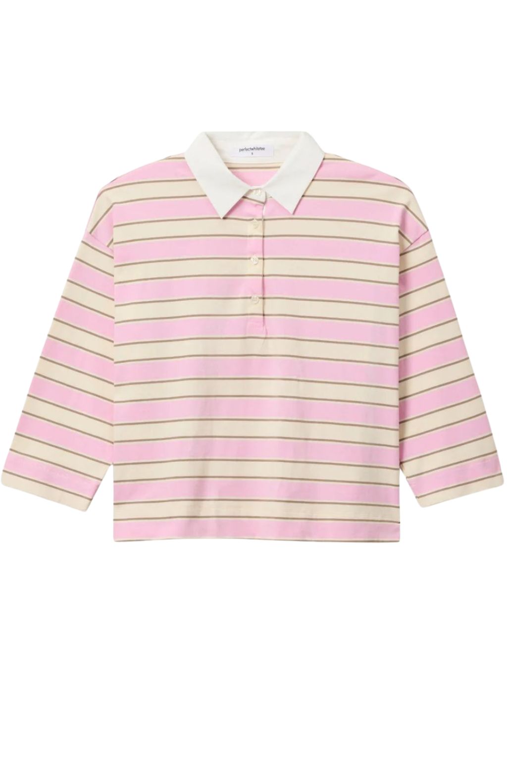 PerfectWhiteTee - Daria Cotton Rugby - Sugar Pink Stripe