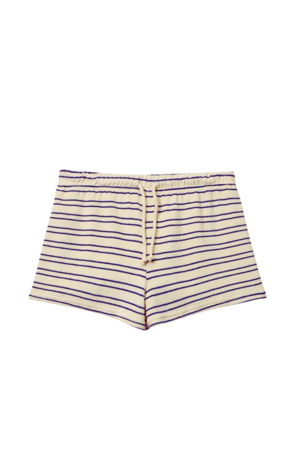 PerfectWhiteTee - Summer Sweat Shorts - Cobalt/Sugar Stripe