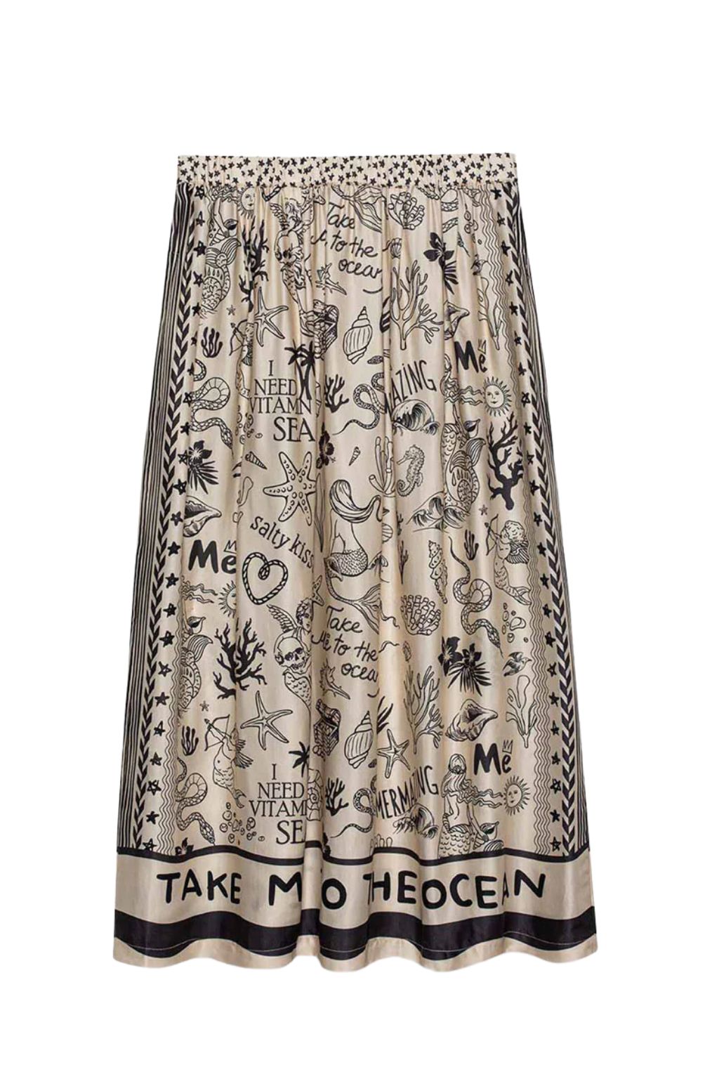Me369 - Elizabeth Printed Midi Skirt - Mermaid