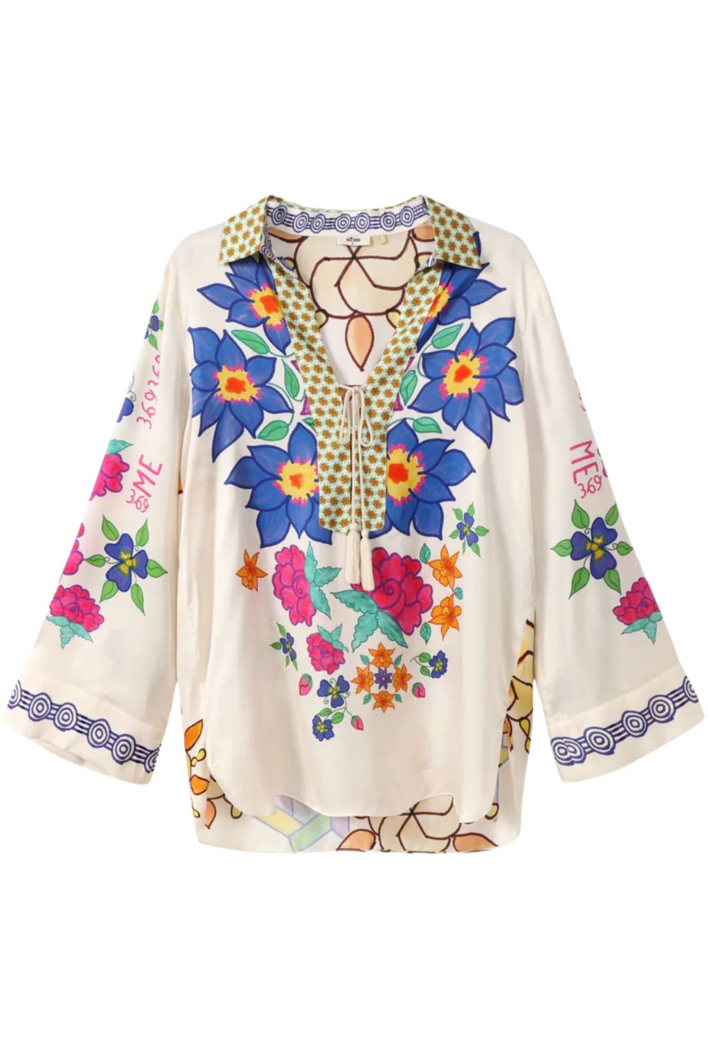 Me369 - Mia String Tie Collar Top - Markers