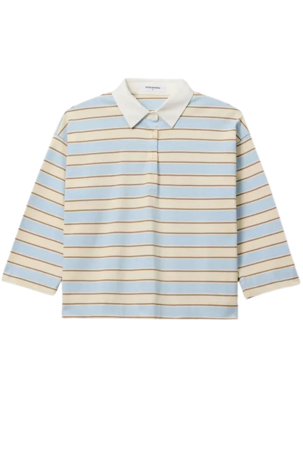 PerfectWhiteTee - Daria Cotton Rugby - Powder Blue Stripe