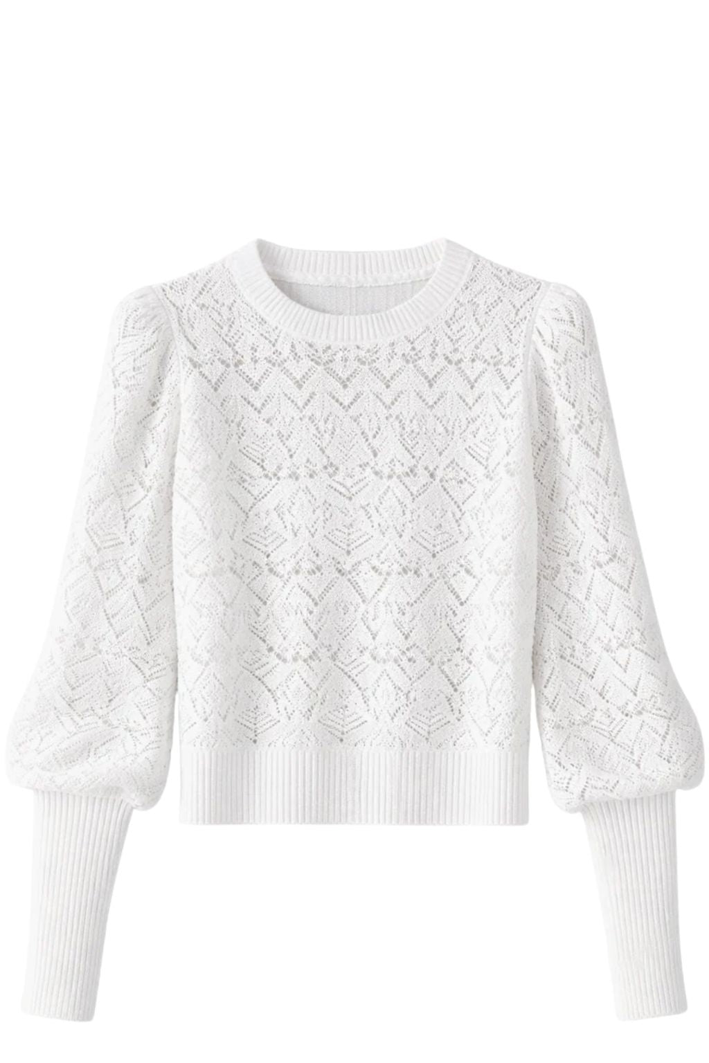 Autumn Cashmere - Pointelle Juliette Sleeve Crew