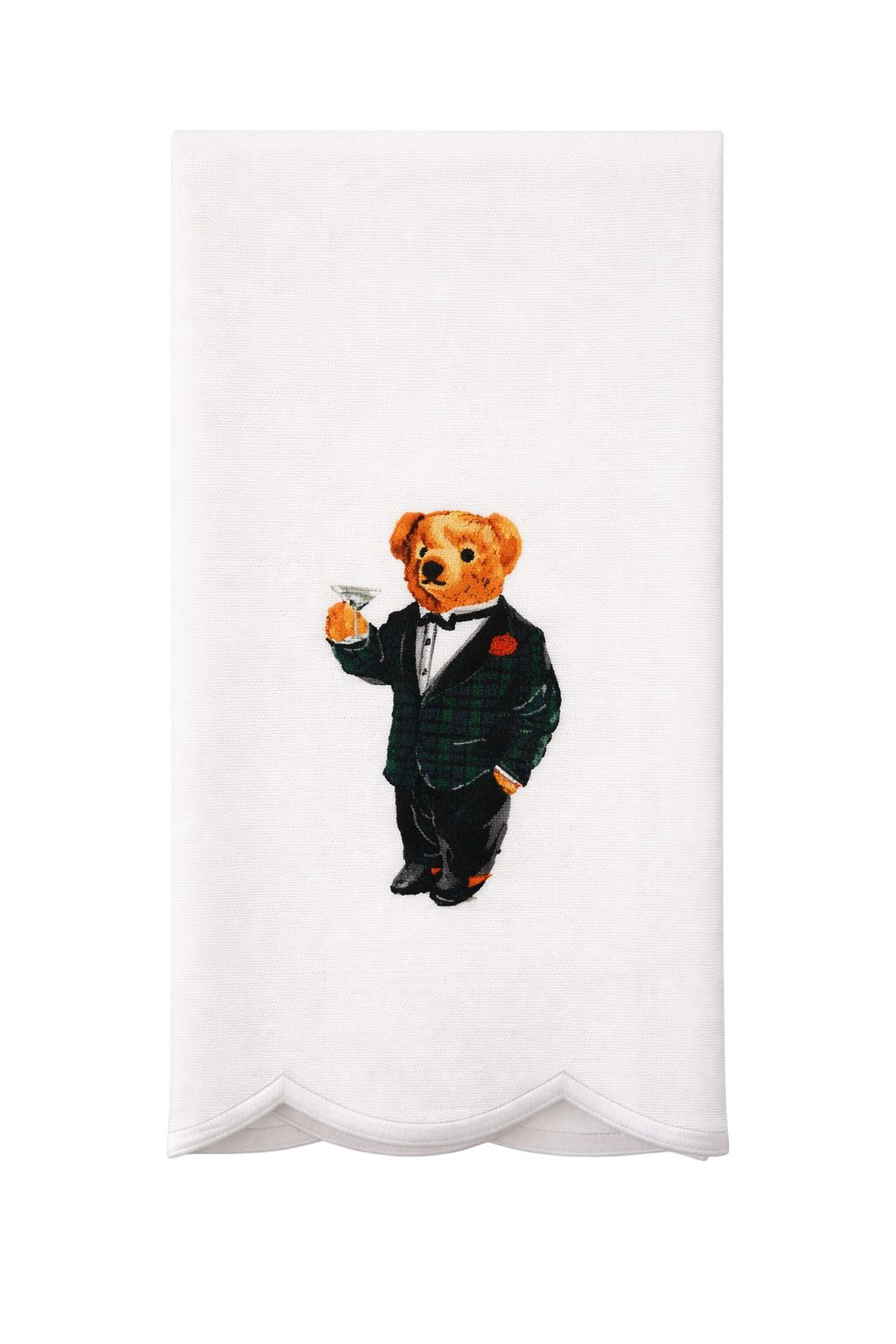 Toss Designs - Mr. Bear Scalloped Guest Towel