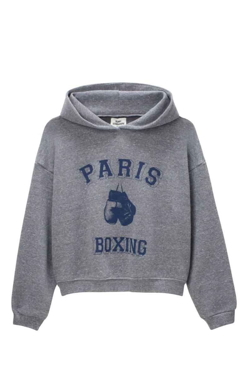 Sunny Somewhere - Paris Boxing Hoodie - Heather Grey — Olive & Bette's