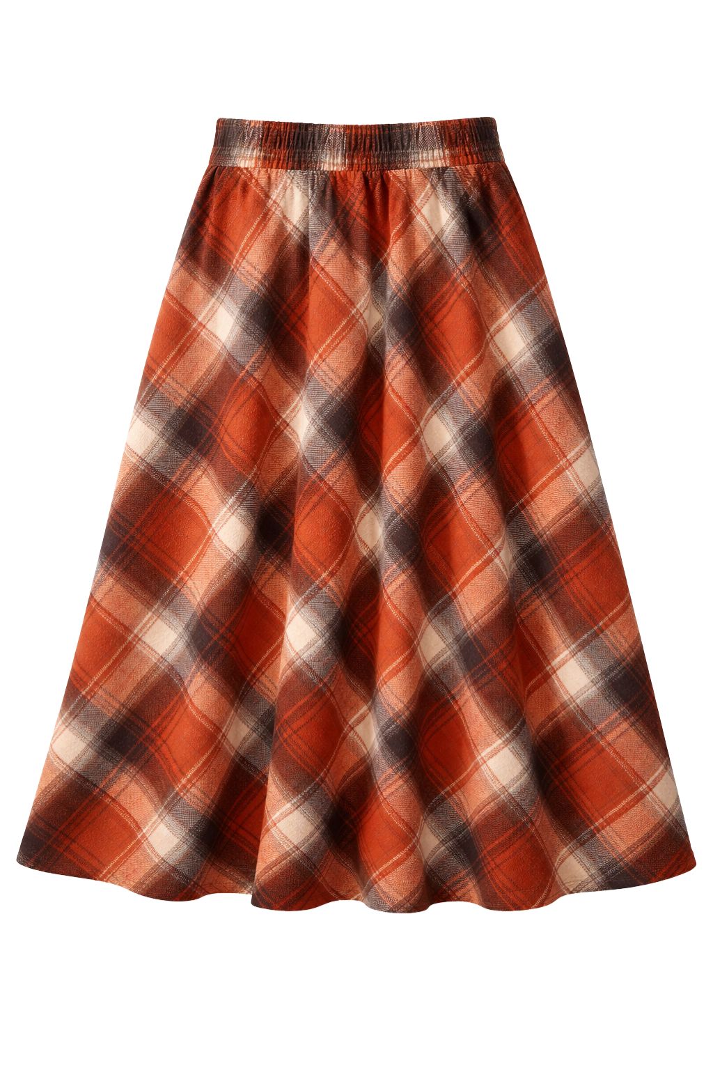 Olive and Bette's - High Waisted Plaid Midi Skirt