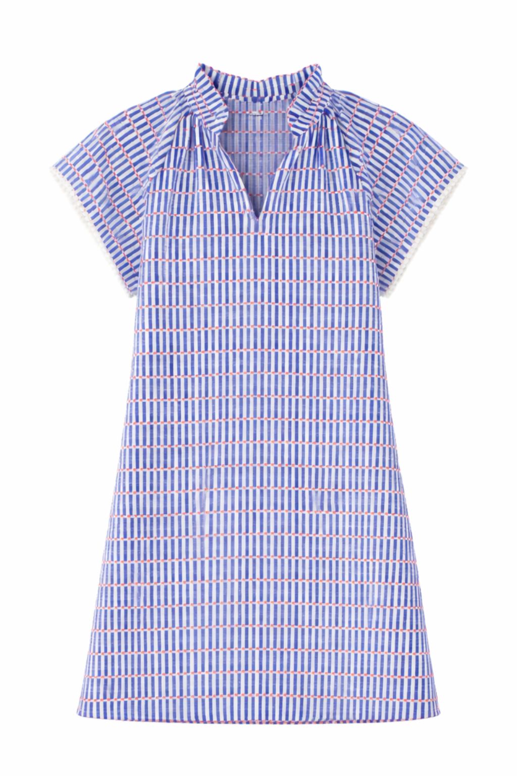 Olive and Bette's - Crinkled Flutter Sleeve Striped Dress