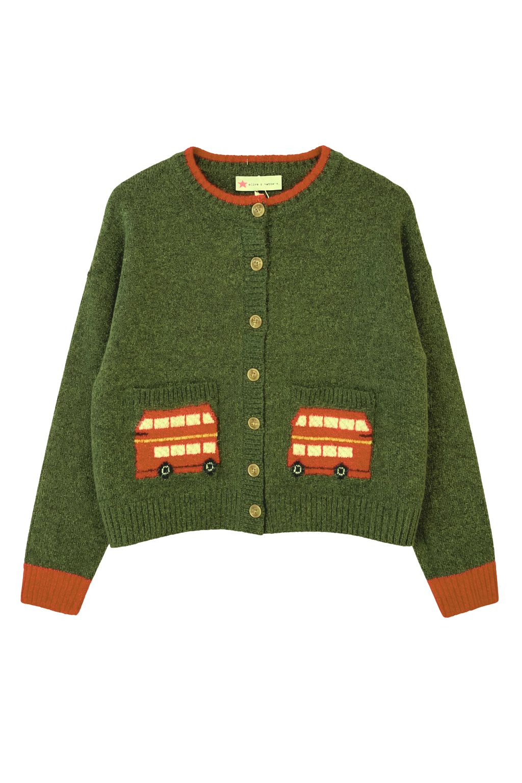 Olive and Bette's - Double Decker Cardigan - Olive
