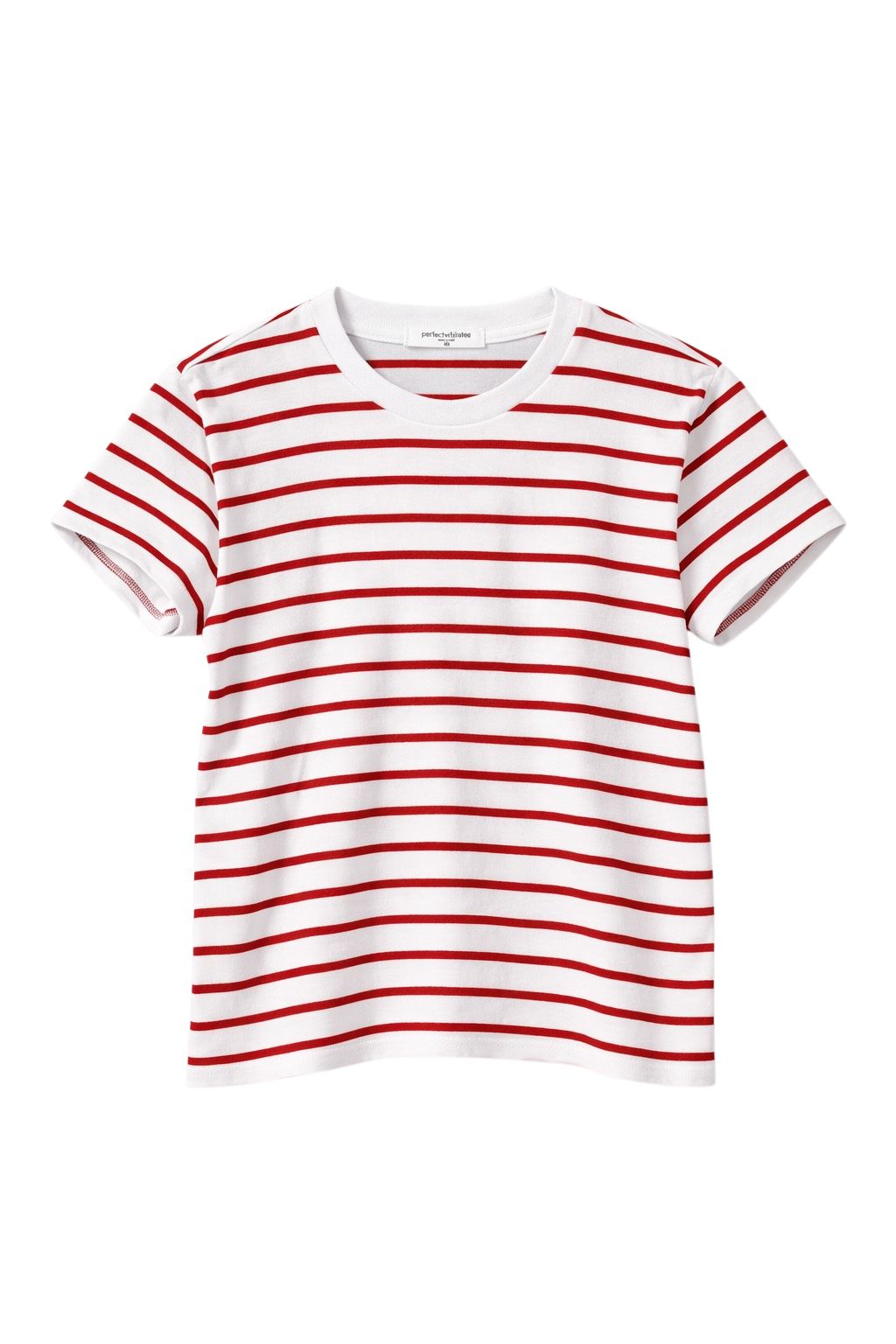 Perfect White Tee - Everett - Tomato Stripe