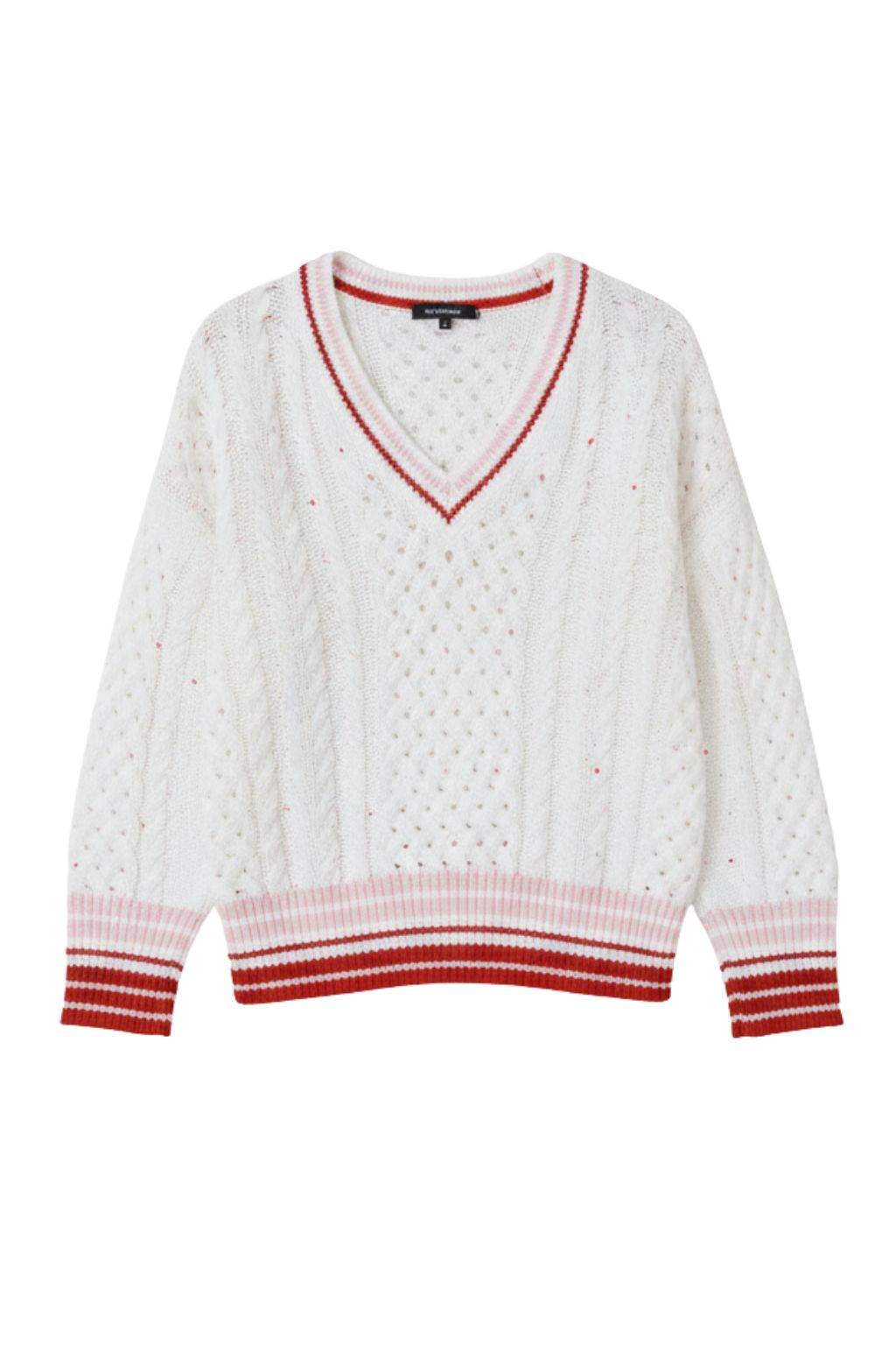 Autumn Cashmere - Open Fisherman Cable Tennis V