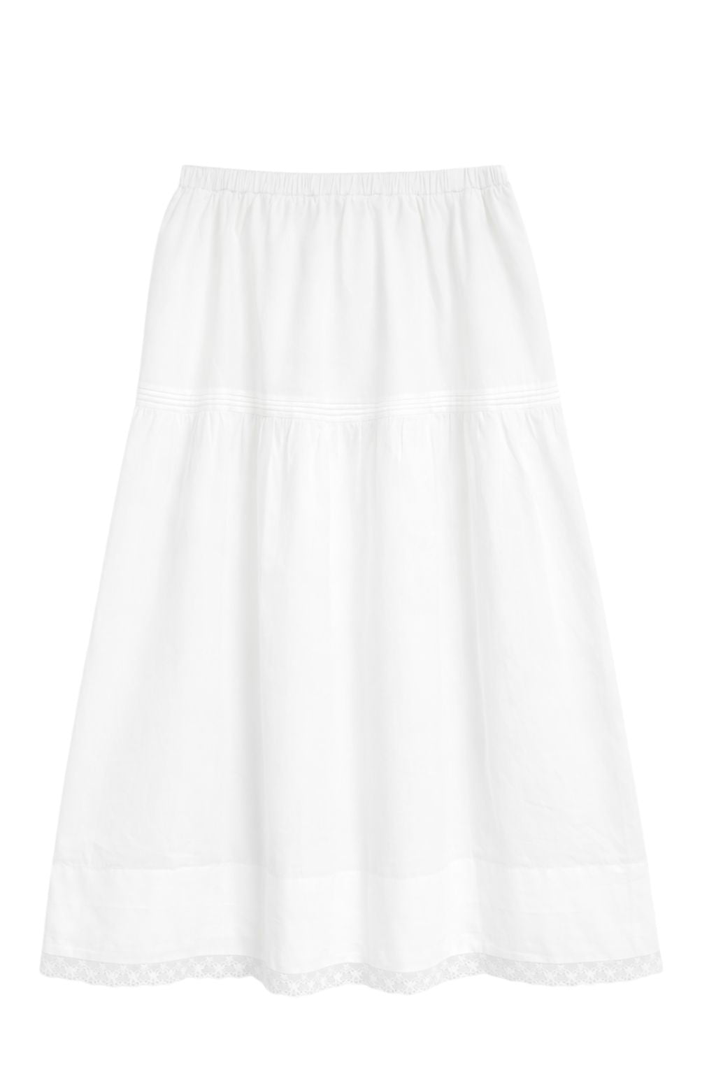Olive and Bette's - Eyelet Trim Maxi Skirt - Off White