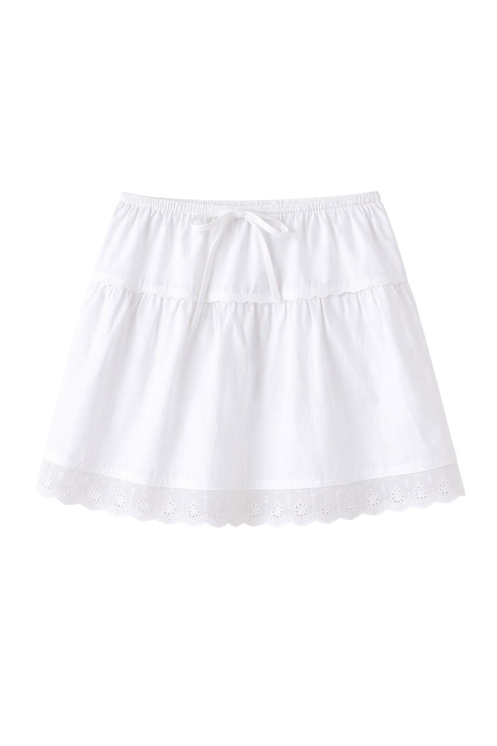 Olive and Bette's - Eyelet Trim Mini Skort - Off White