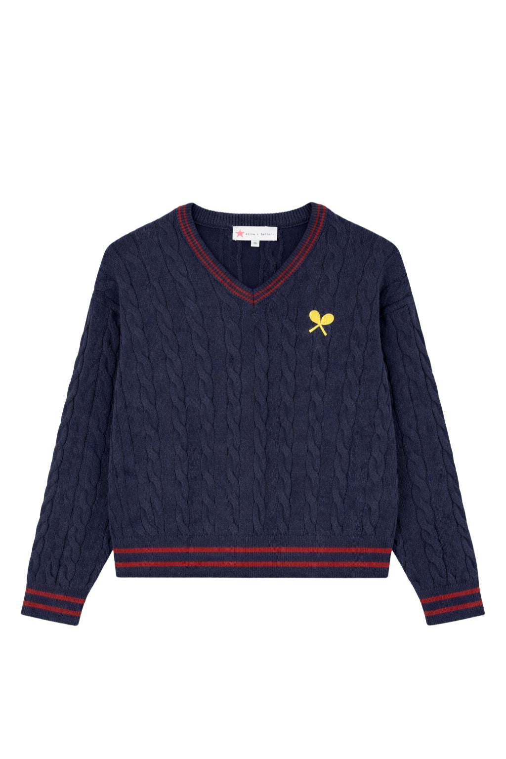 Road G - Chatham Cable Knit Tennis Sweater - Navy