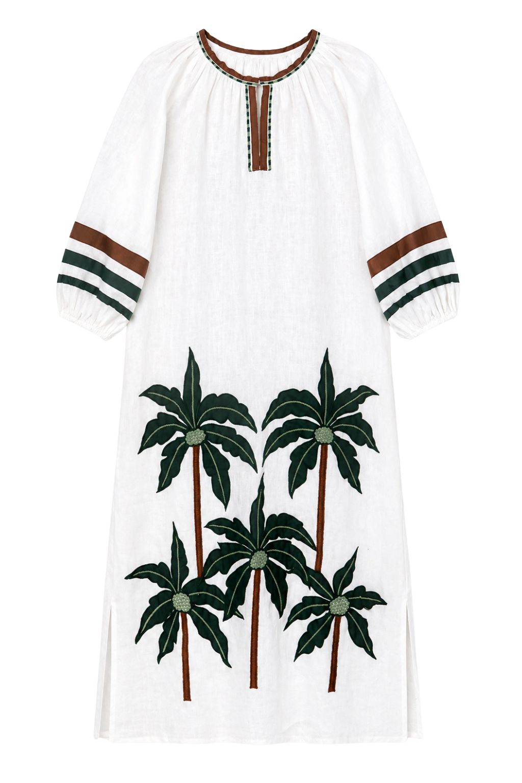 Citrus - Paradise Palm Veronica Dress - White Green
