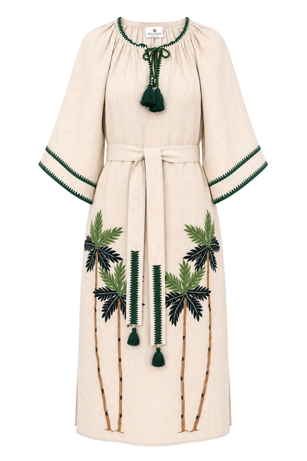 Citrus - Applique Palma Veronica Dress - Beige Brown