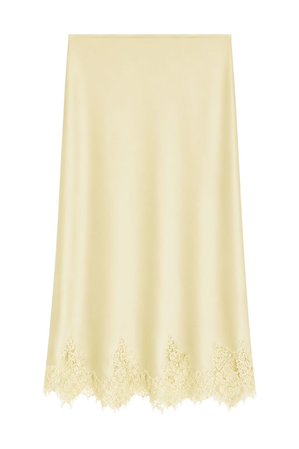 Olive and Bette's - Lace Trim Midi Skirt - Light Yellow