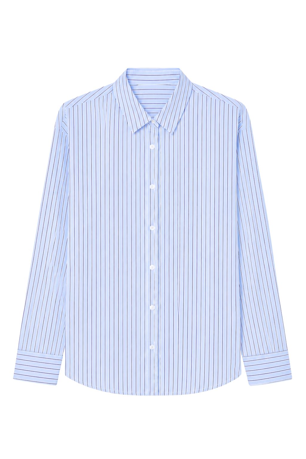 Road G - Essential Striped Button Front Shirt - Blue