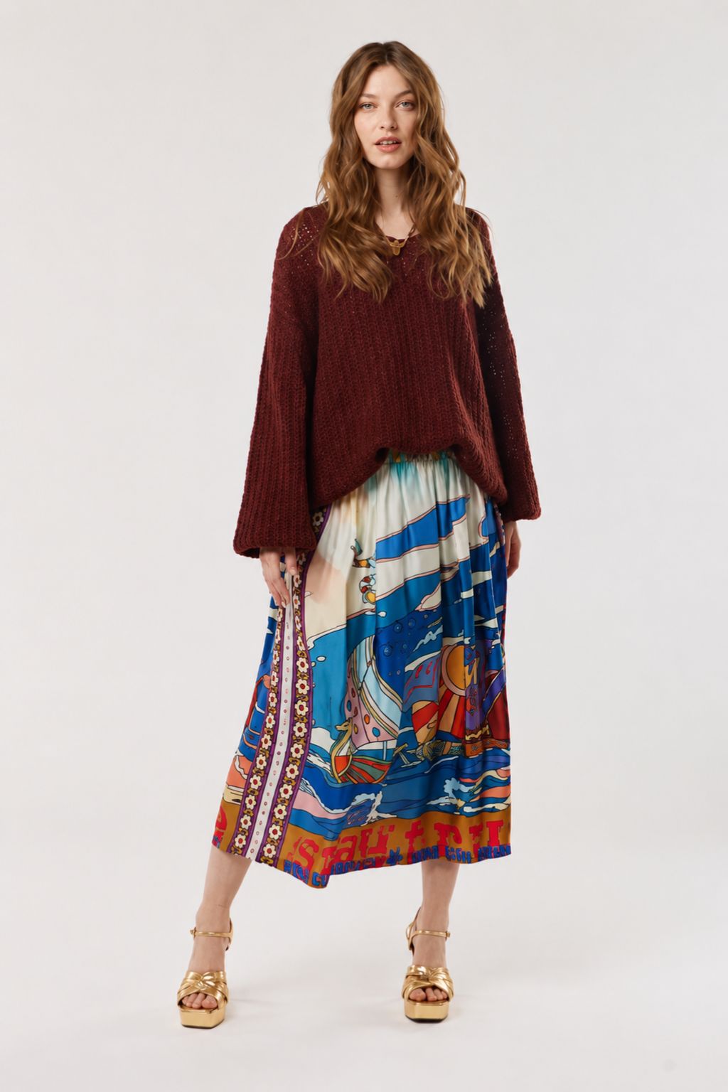 Me369 - Vanessa Midi Skirt - Nautical