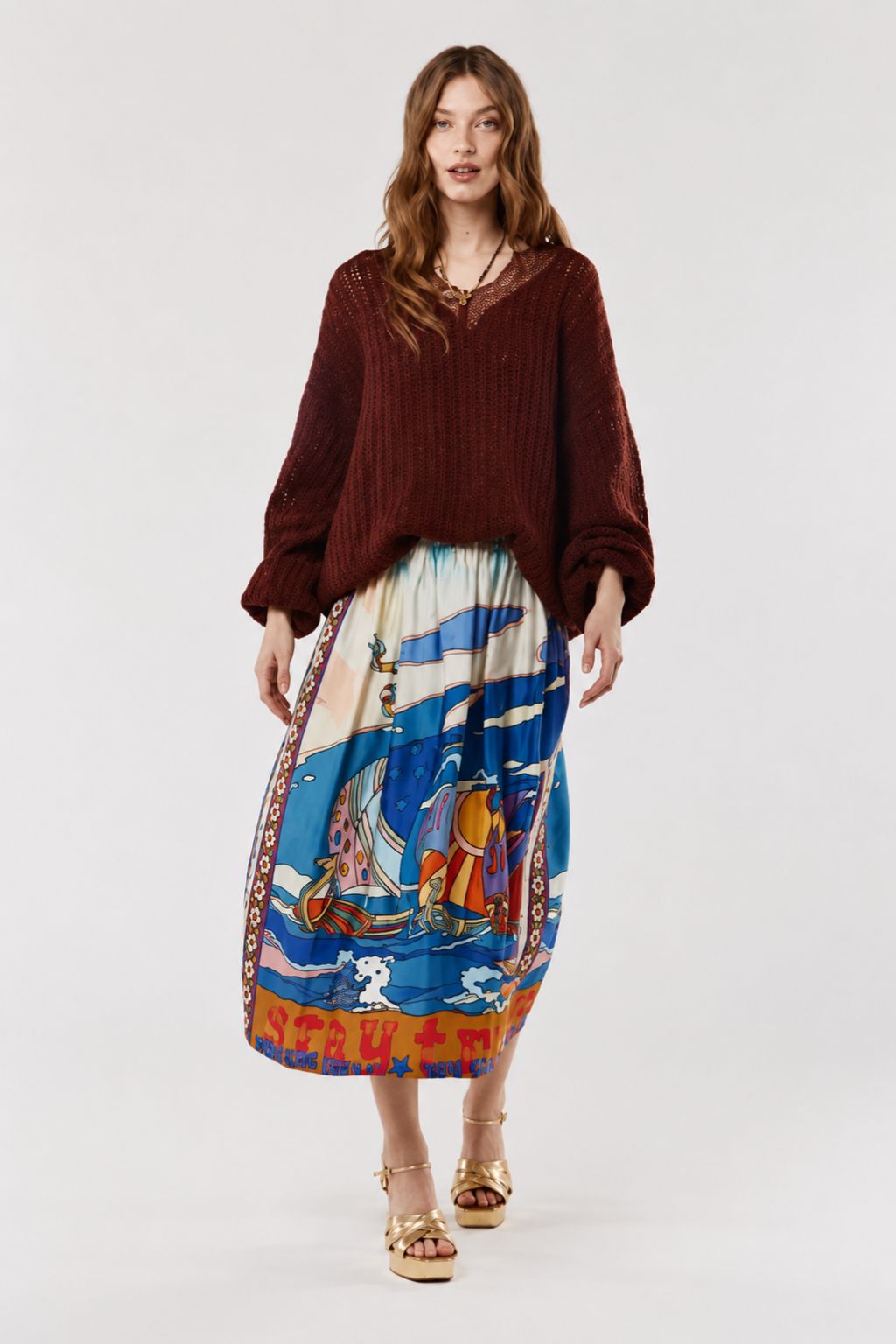 Me369 - Vanessa Midi Skirt - Nautical