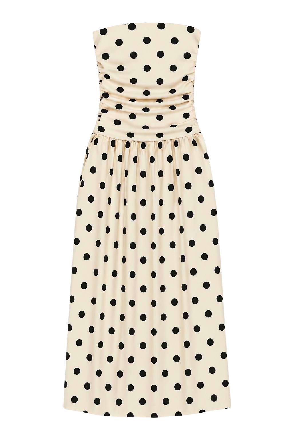 Olive and Bette's - Fiora Polka Dot Midi Dress - Beige