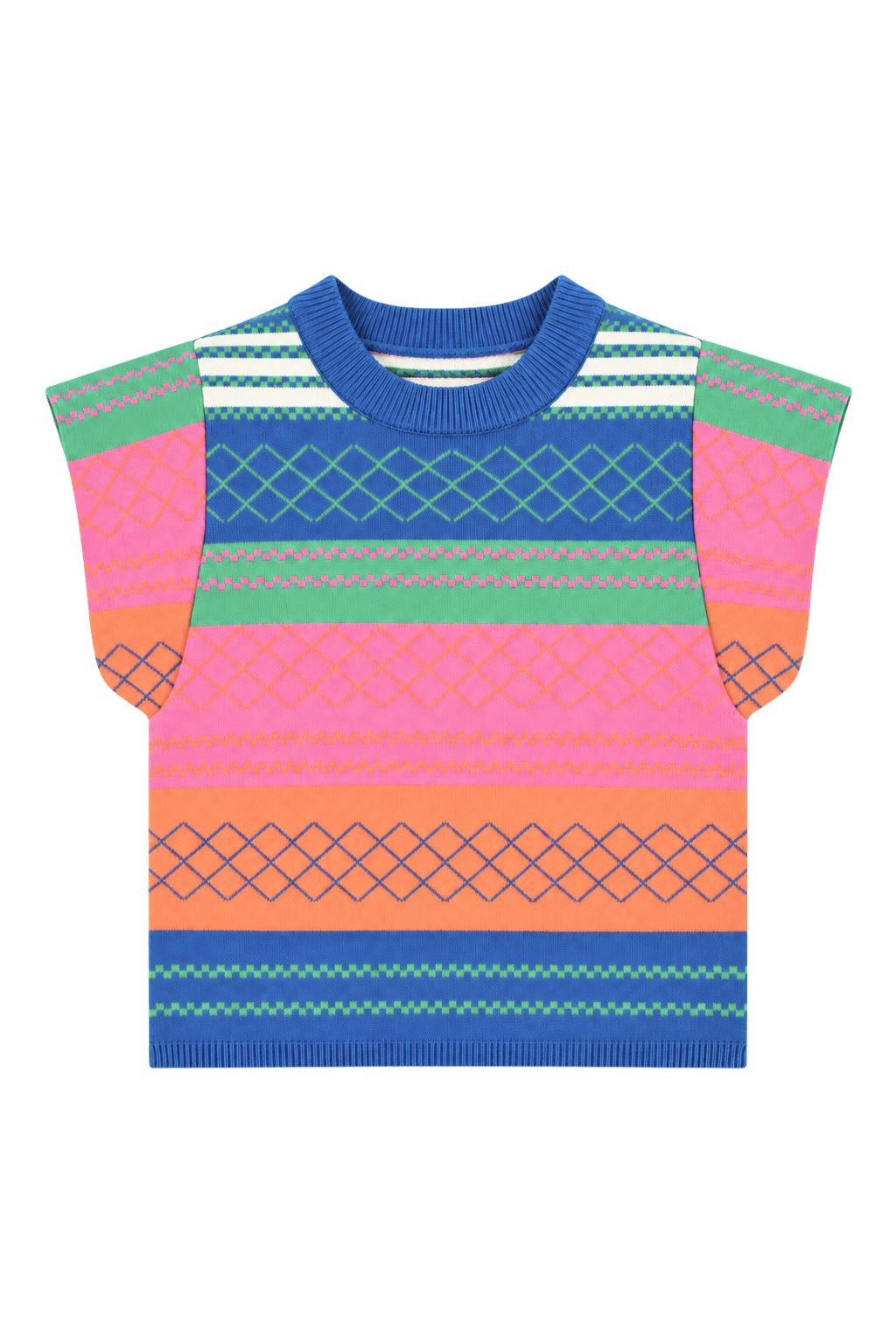 Olive and Bette's - Multi Color Knit Striped Flutter Top