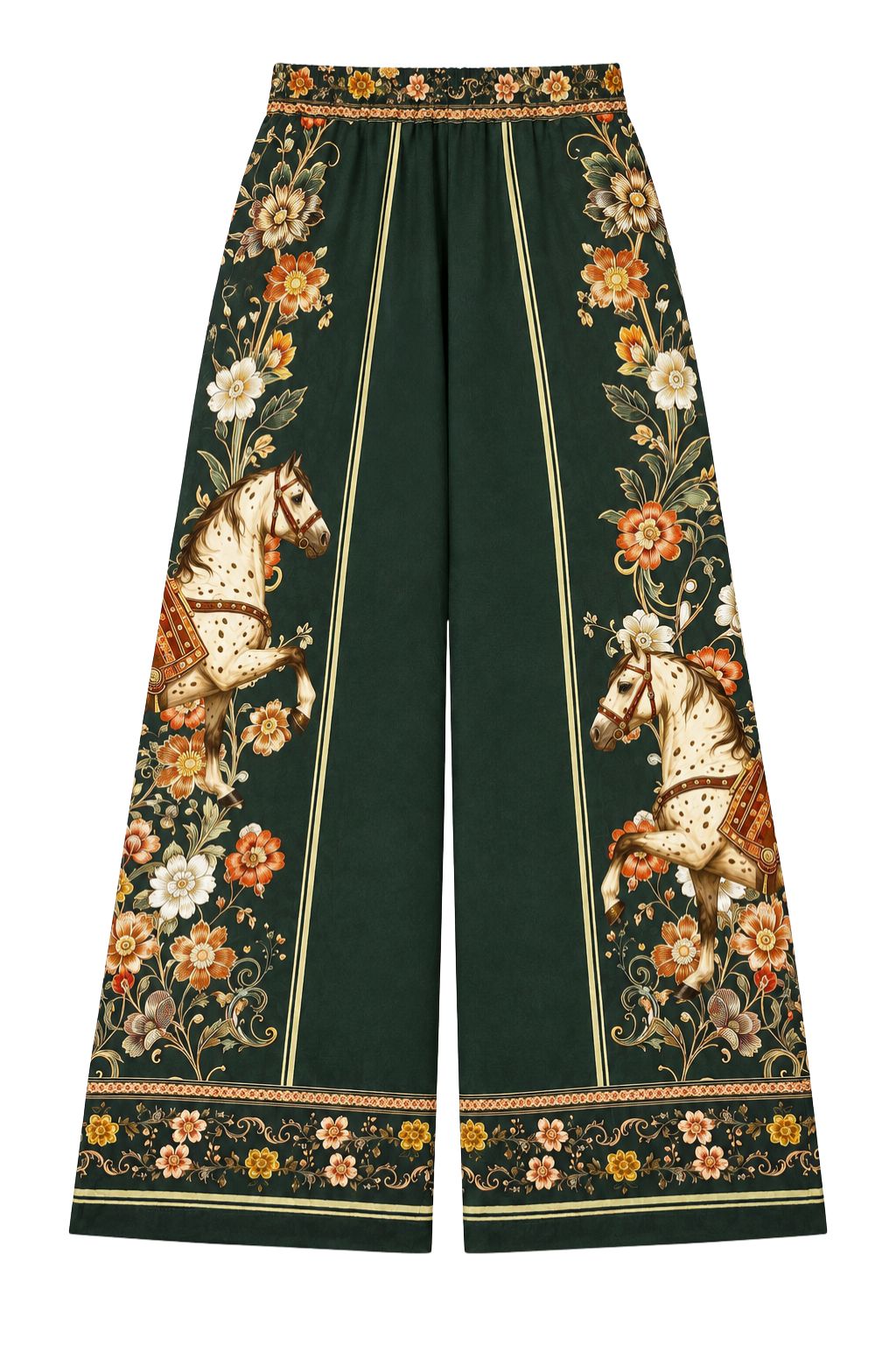 Cecile Wang - Fall Floral Wide Leg Pants
