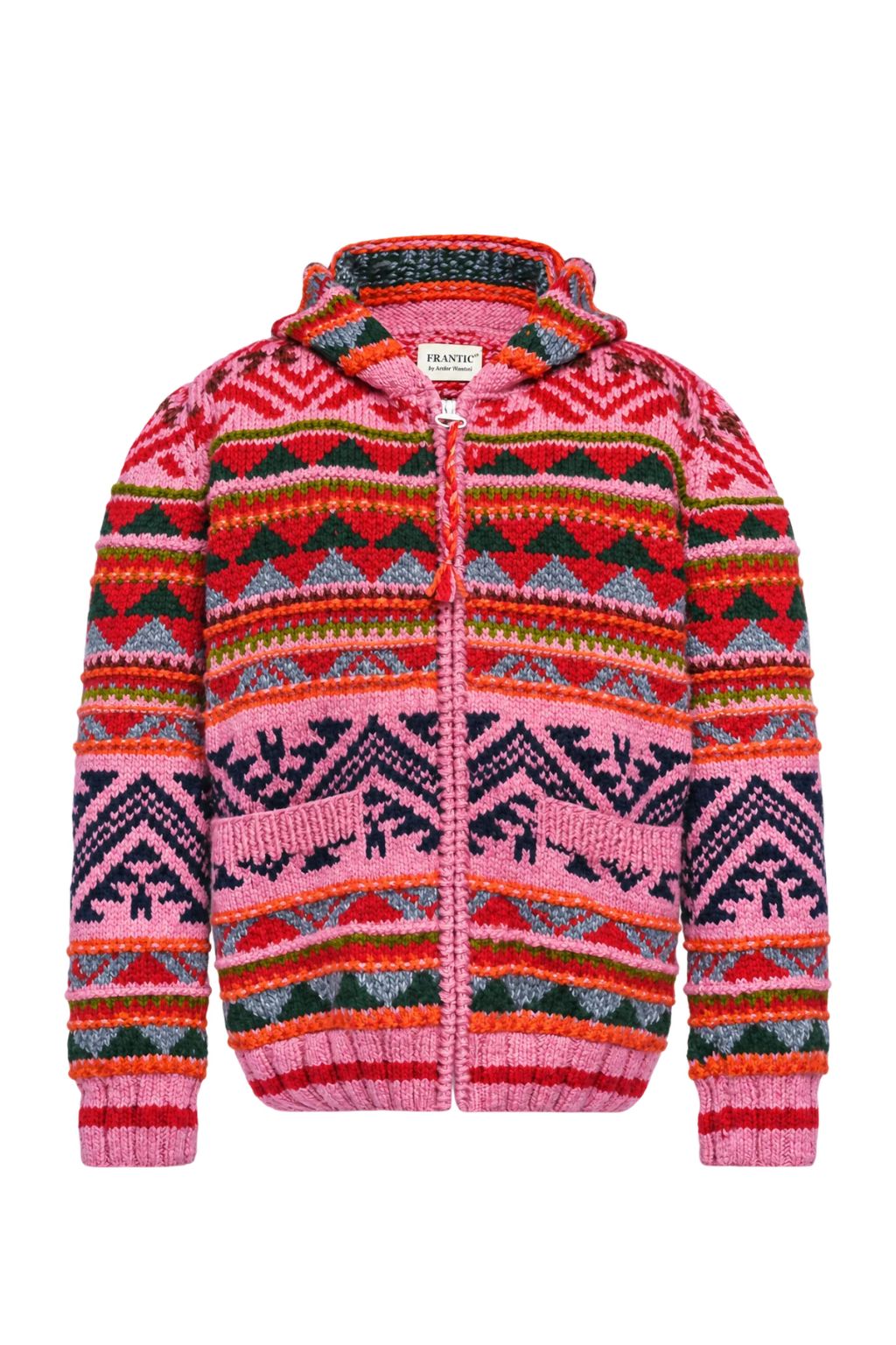 Frantic - Mira Zip Hoodie Cardigan - Pink