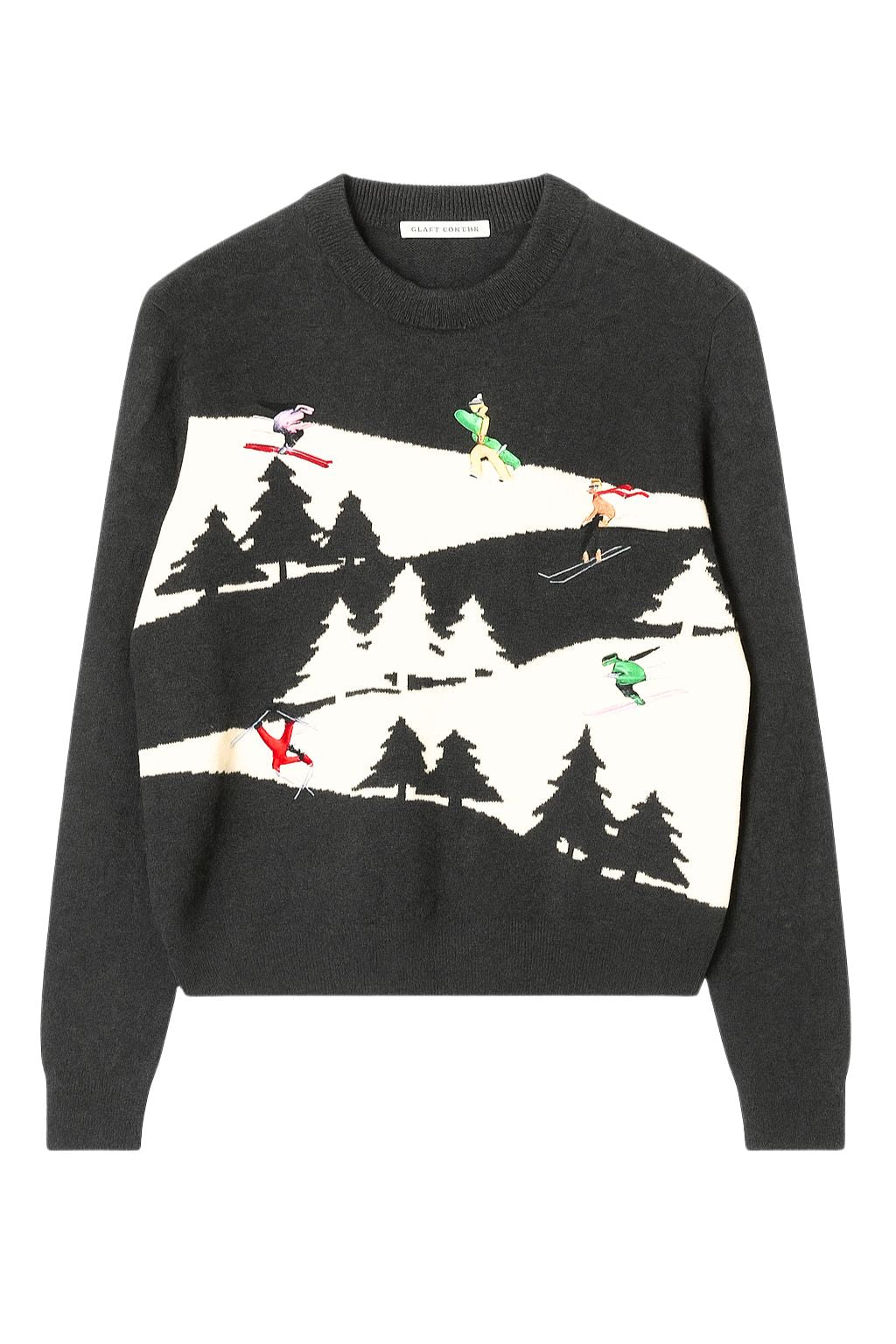 Autumn Cashmere - Snowscape W/ Skiers Sweater