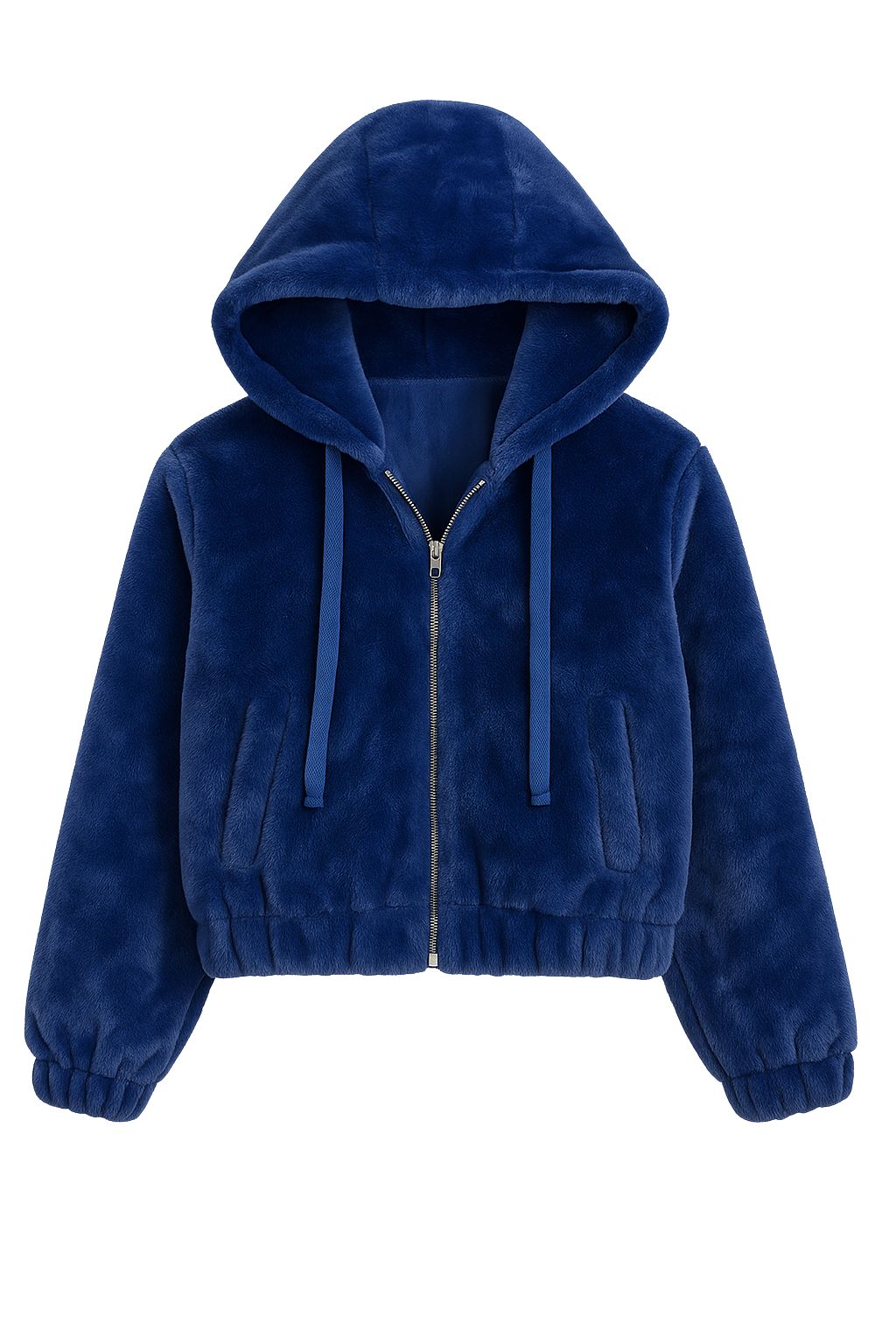 Olive and Bette' s - Faux Fur Hooded Jacket - Blue