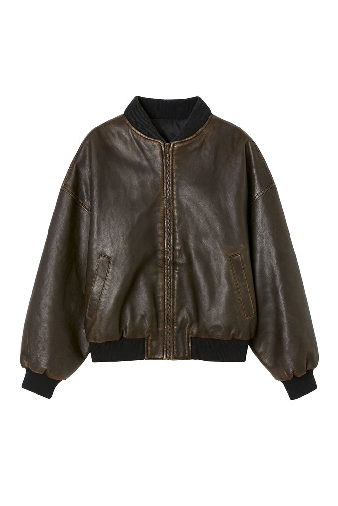 Road G - Maverick Vegan Leather Bomber Jacket — Olive & Bette's