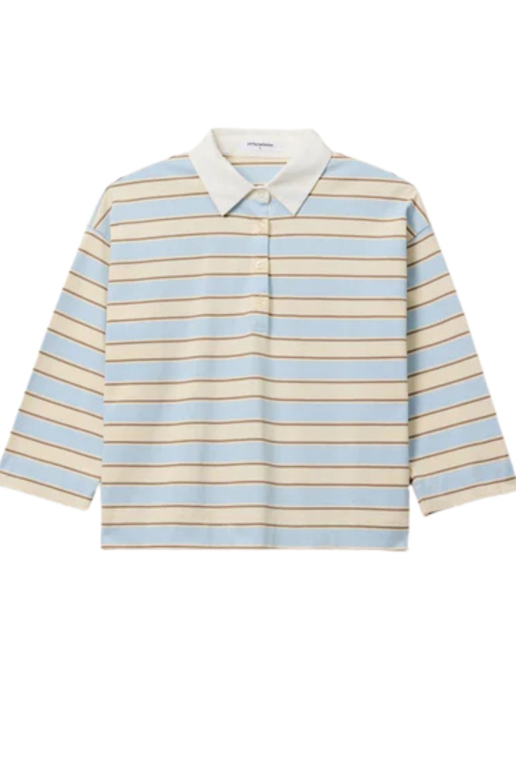 PerfectWhiteTee - Daria Cotton Rugby - Powder Blue Stripe