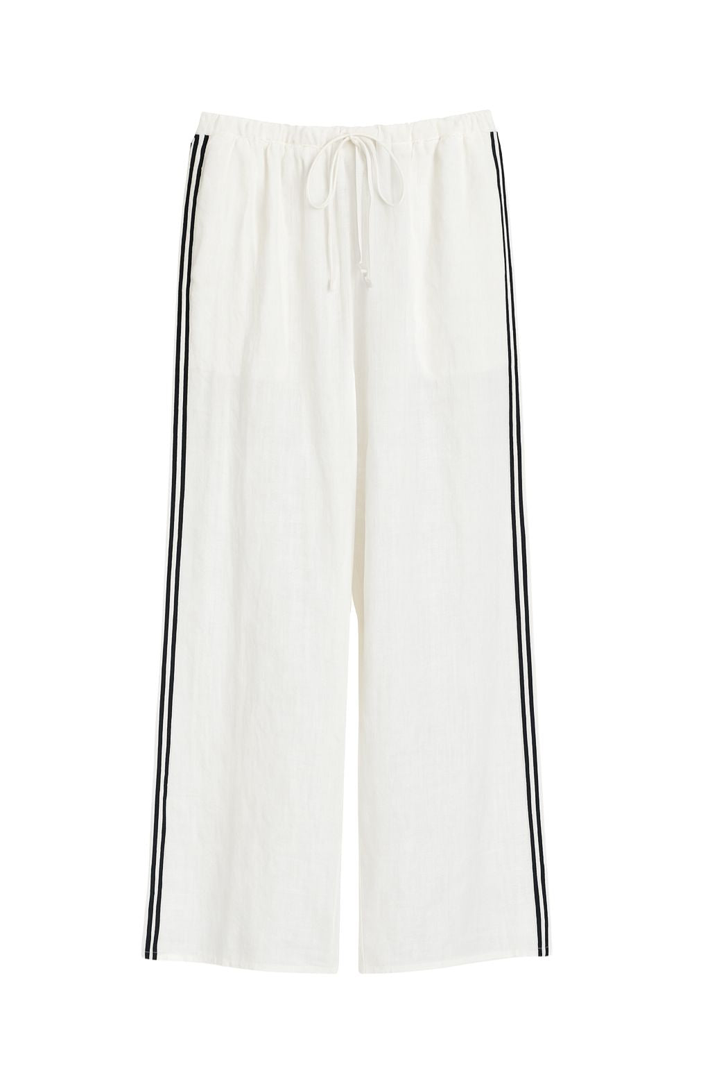 Road G - Side Striped Tie Waist Pant - Off White