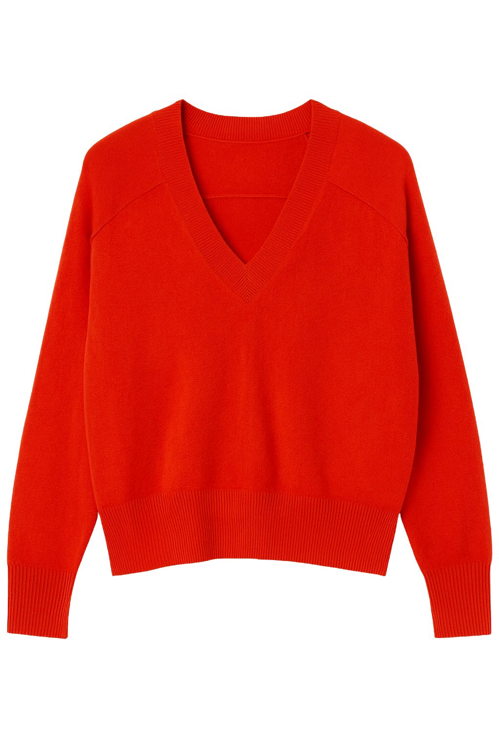 Autumn Cashmere - V neck W/ Back Yoke - Flame