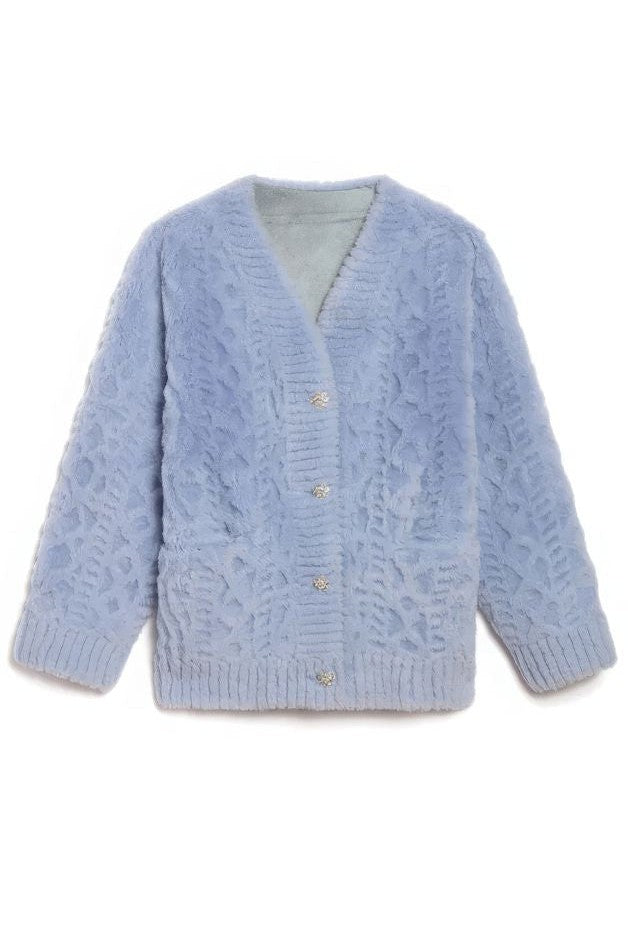 Jocelyn - Cortina Sherpa Cardigan with Jewel Buttons