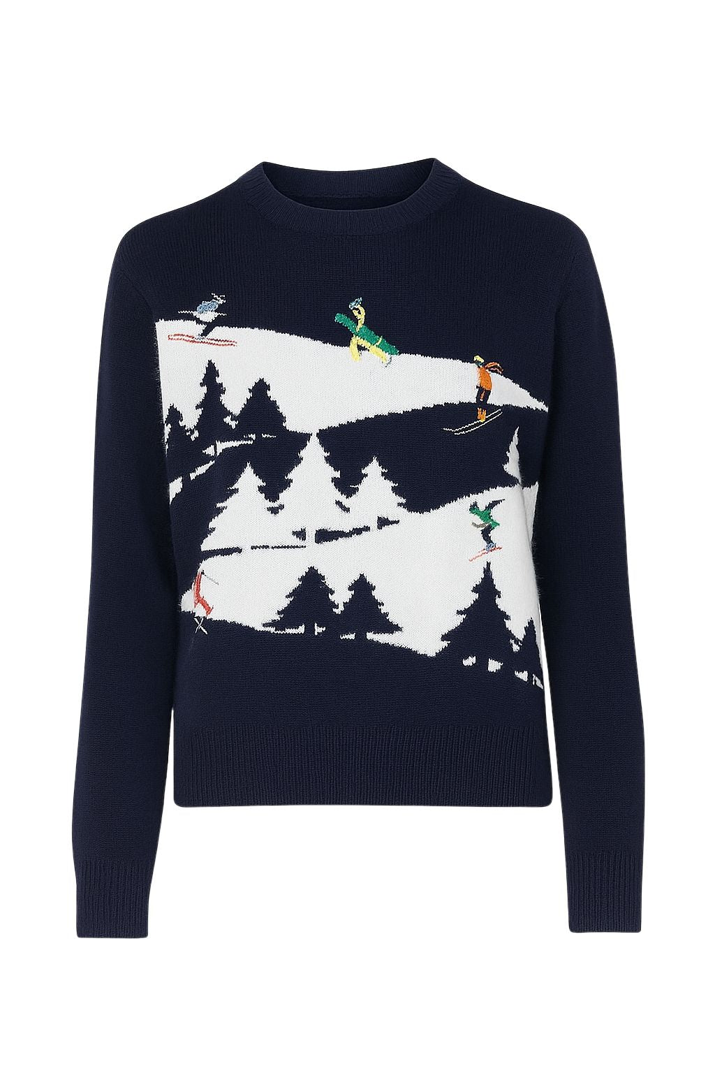 Autumn Cashmere - Snowscape W/ Skiers Sweater