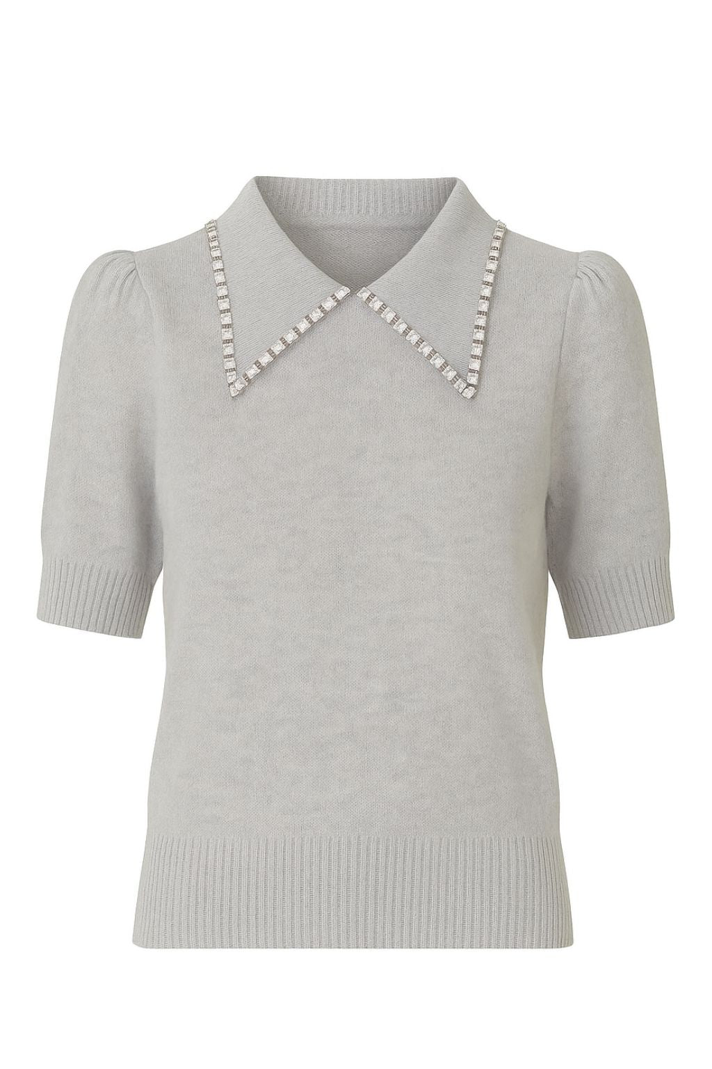 Autumn Cashmere - Peter Pan Collar W/ Rhinestone Trim