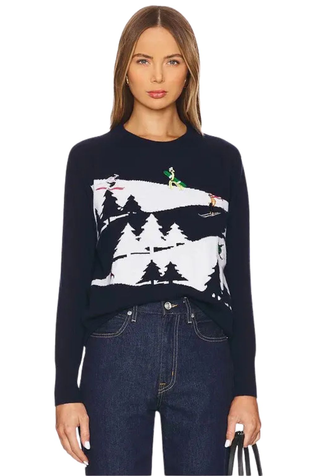 Autumn Cashmere - Snowscape W/ Skiers Sweater