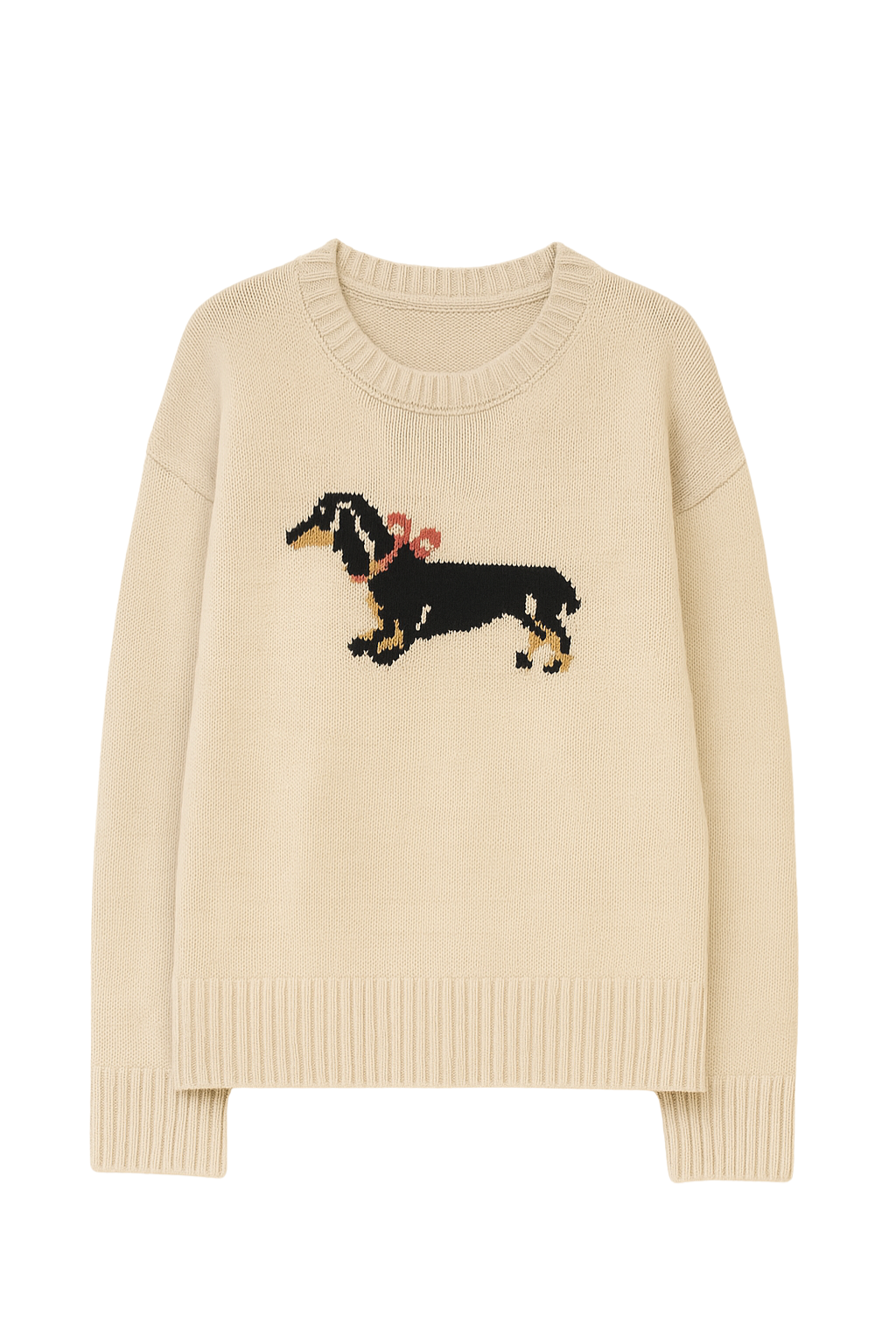 Olive and Bette's - Dachshund Sweater- Natural