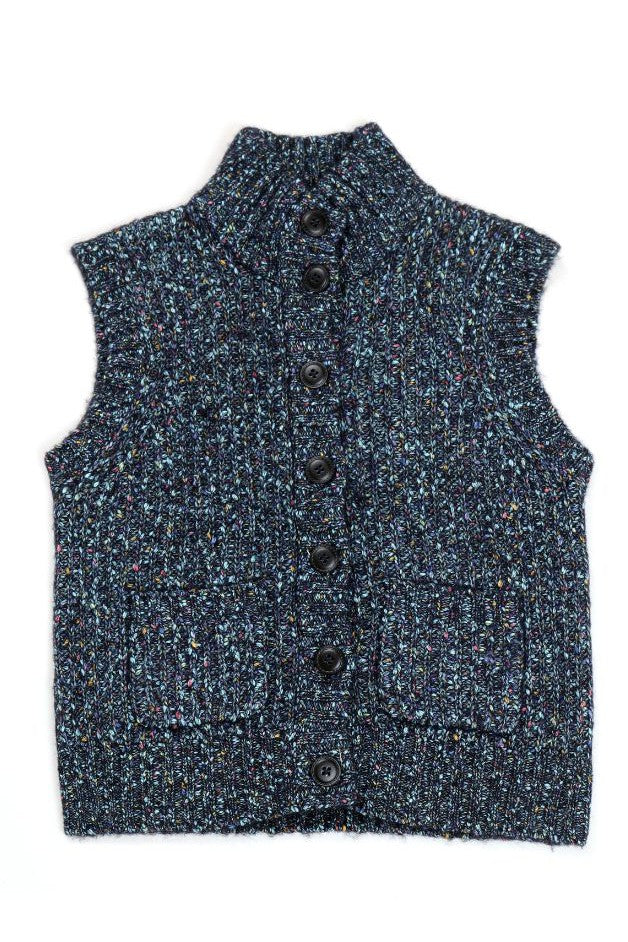 Autumn Cashmere - Button Front Mock Neck Vest