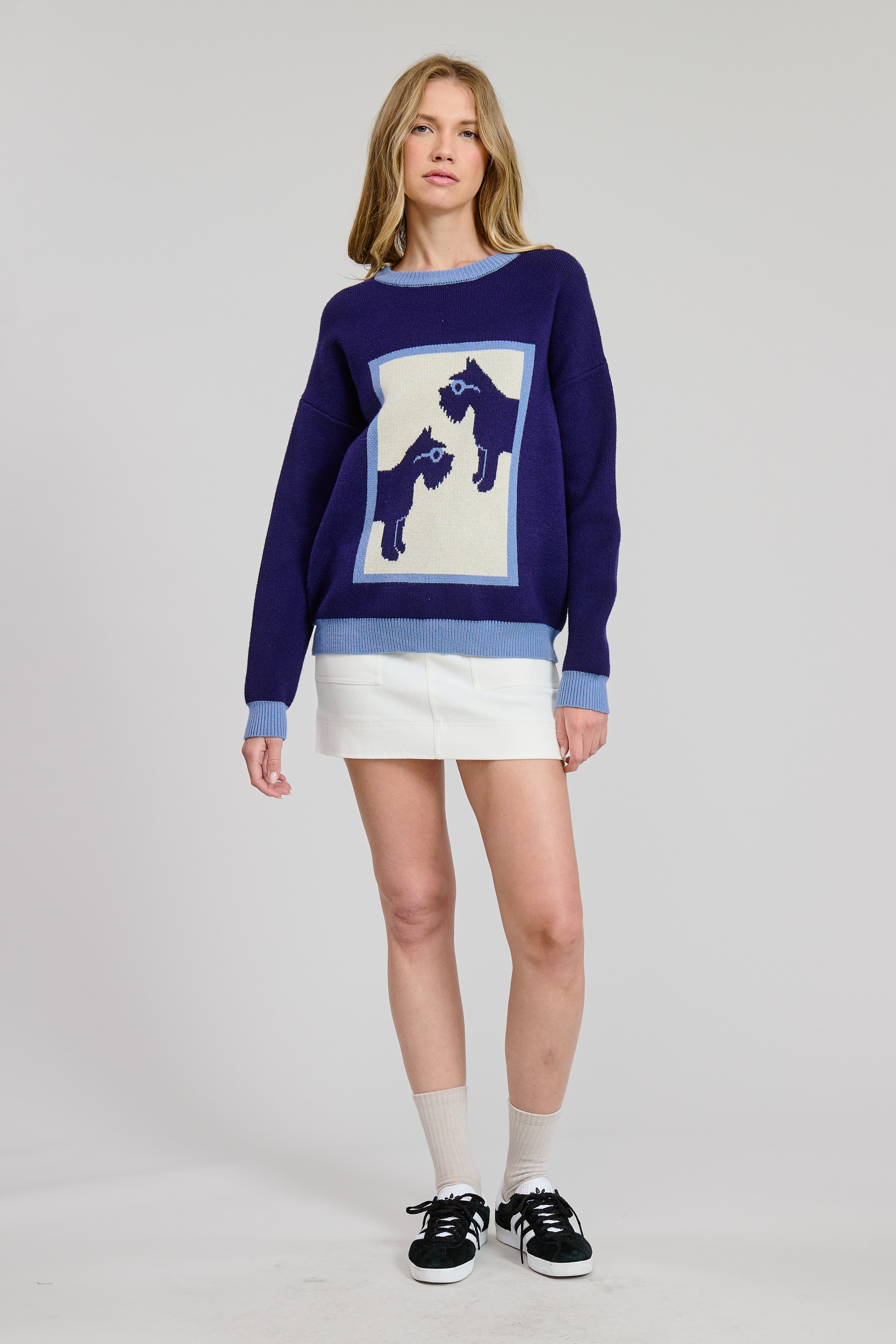 Olive and Bette's - Terrier Sweater - Navy